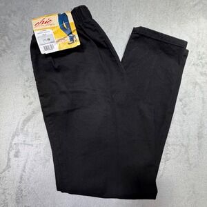 Vintage Chic Black Comfort Legging Pants Size 10P Cotton Blend 90s High Waist